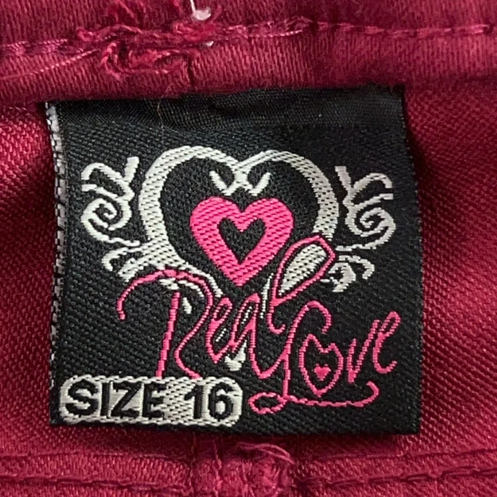 Real Love Girls Size 16 Burgundy Super Stretch Skinny Pants NWT